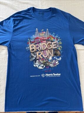 Cooper River Bridge Run 2025 Gildan Men's Short Sleeve Tee - Blue Large New